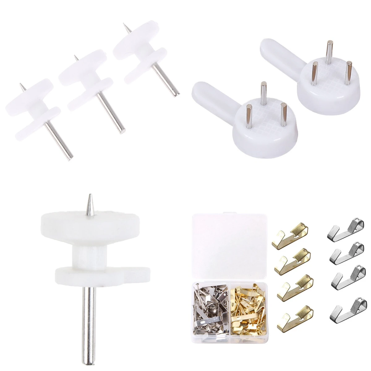 10/50/80Pcs Small Wall Mounted Hooks Non-Trace Nail Invisible Practical Tool