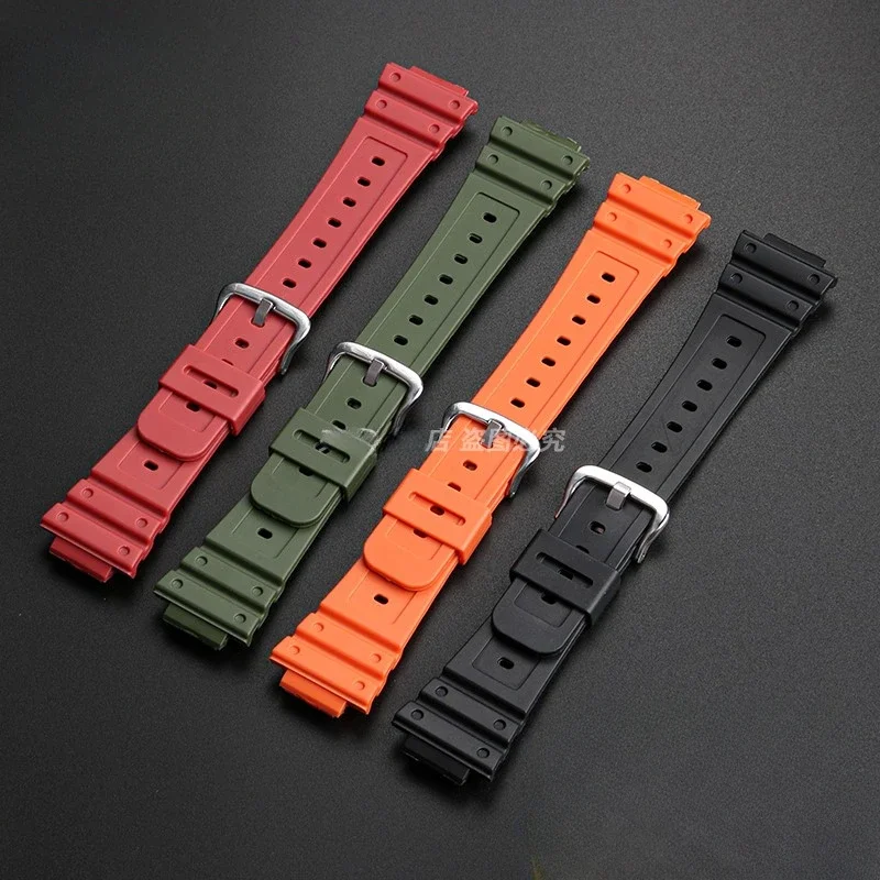 Convex 16mm Silicone Accessories for Casio Small Square G-SHOCK GA-2100 Dw5600e/G-5610/GW-M5610 Needle Buckle Watch Strap