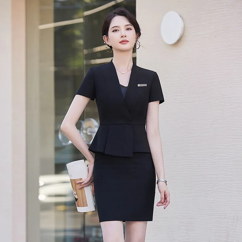 High-End Suit Women's Summer Slim-Fit Beauty Salon Skirt Fashion Hotel Front Desk Medical Beauty Consultant Work Clothes