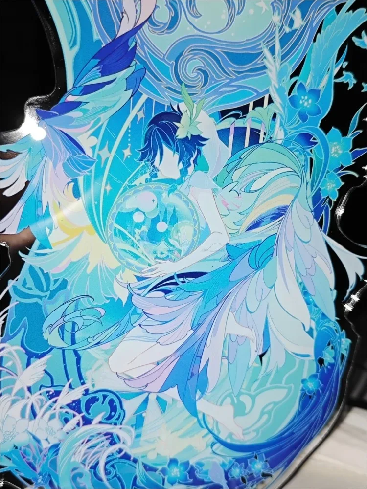 Anime Genshin Impact Original Flins Columblna Acrylic Figure Stand Destined Formless Series Big Special Effect Cool Figure Coser