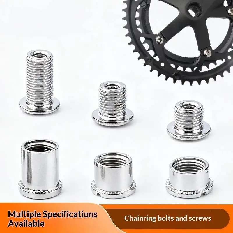 Bicycle Chainring Bolts 5Pcs Anti-Loose Universal Size Chain Ring Fasteners for Commuter Bike Daily Cycling Use