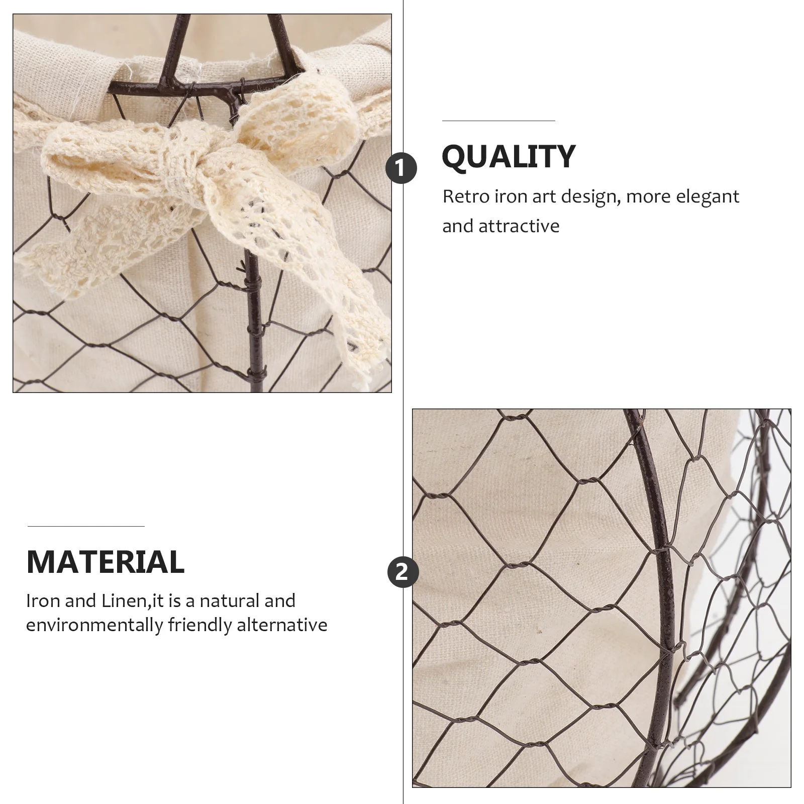 

1pc Retro Iron Flower Basket Handmade Portable Wedding Decor For Fresh Dried Flowers Storage Multifunctional Pastoral Plant