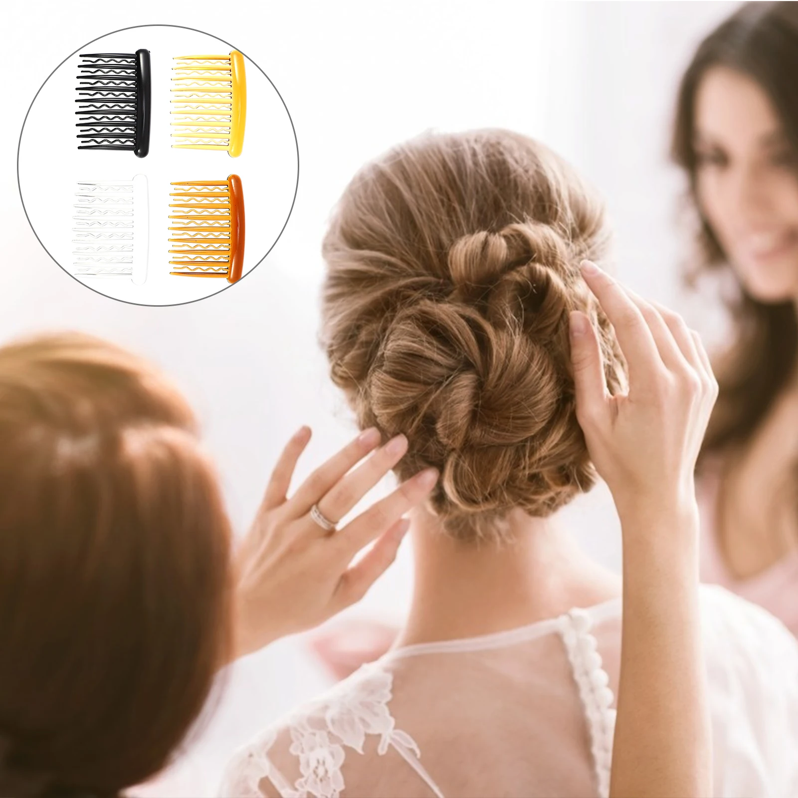 

12pcs Wave Side Comb Lightweight Compact Wide Teeth Hair Pick Combs Hair Pick Combs Bangs Styling Tools Mixed Colors