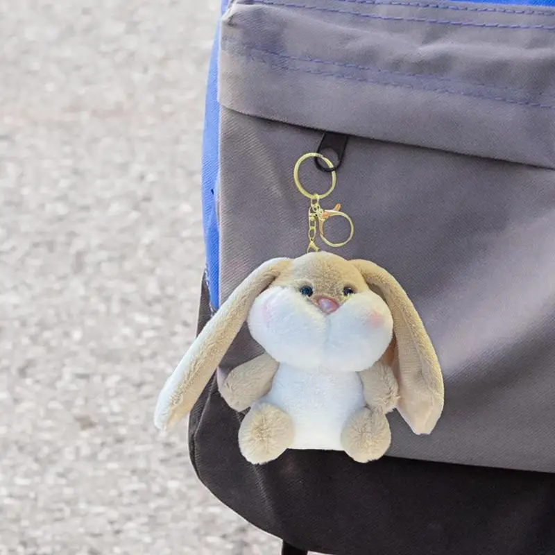 Bunny Keychain Plush Animal Key Chain Plush Bunny Keyring Soft Cute Rabbit Keychain Backpack Decoration For Car Handbag