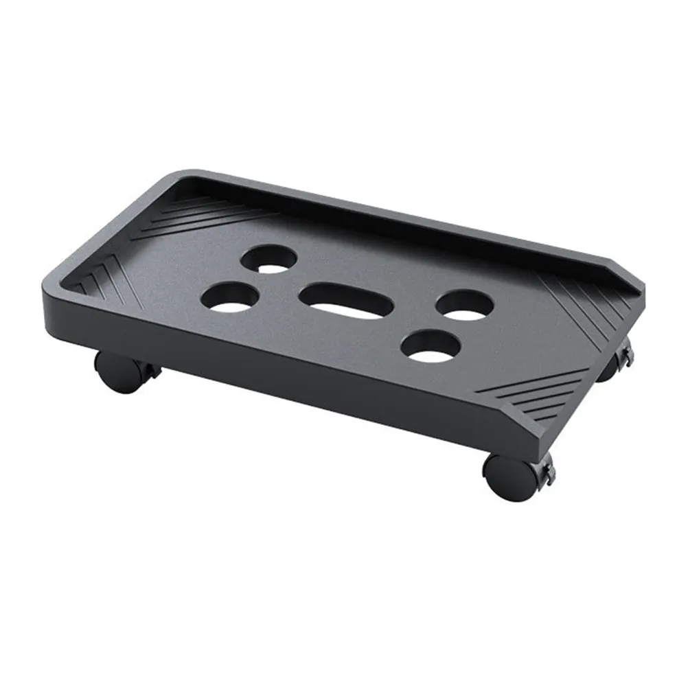 Computer Mainframe Holder Plastic Computer Tower Stand Heat Dissipation Braked Wheels Rounded Corner Movable Case Storage Shelf