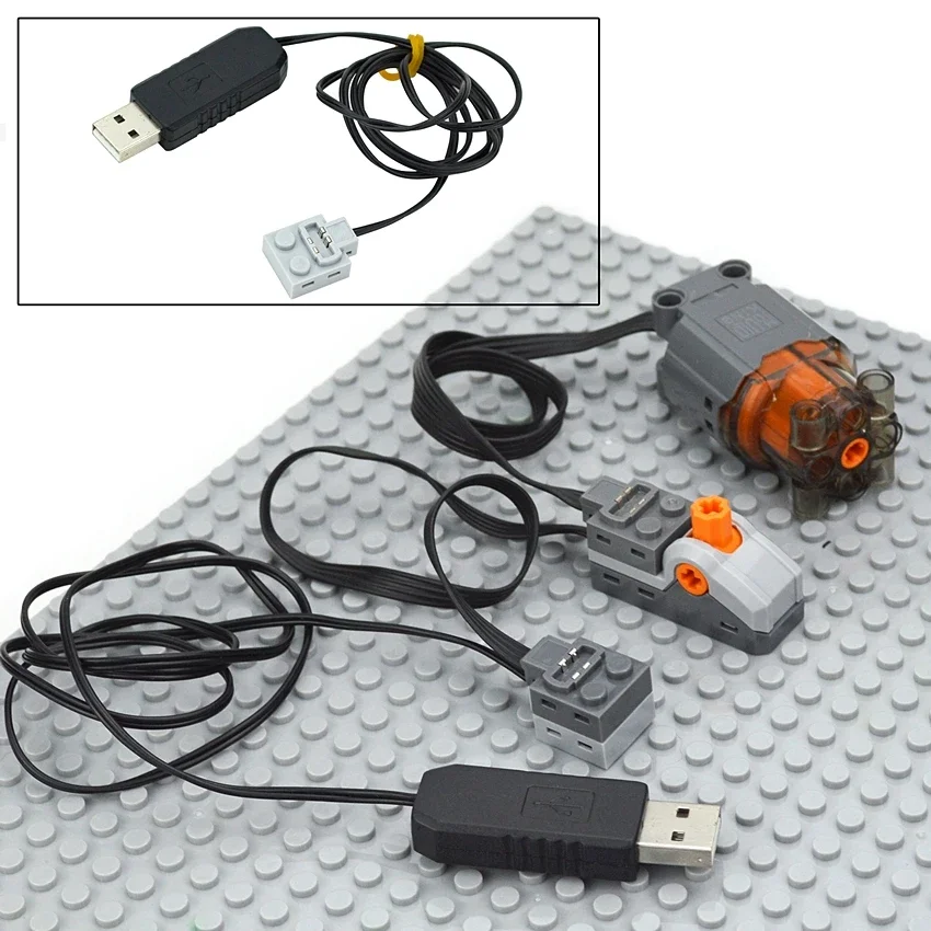 Technical Parts 9686 Motor Power Fuction Group Power USB Cabe Supply Cabe For Train Bricks Toys 8883 15039 15036 15012 Leduo