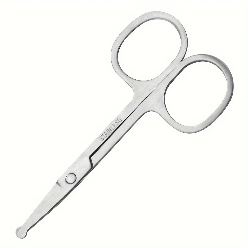 Precision Stainless Steel Scissors for Beard & Facial Hair, Safe Rounded Tip, Ideal for Men Women Grooming