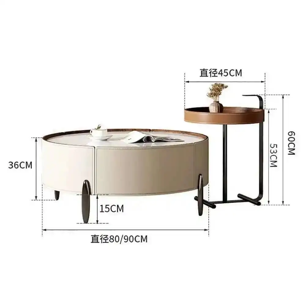 

Modern Beauty Coffee Premium Table Nordic Design Organizer Coffee Table Round Trendy Table Basse De Salon Living Room Furniture
