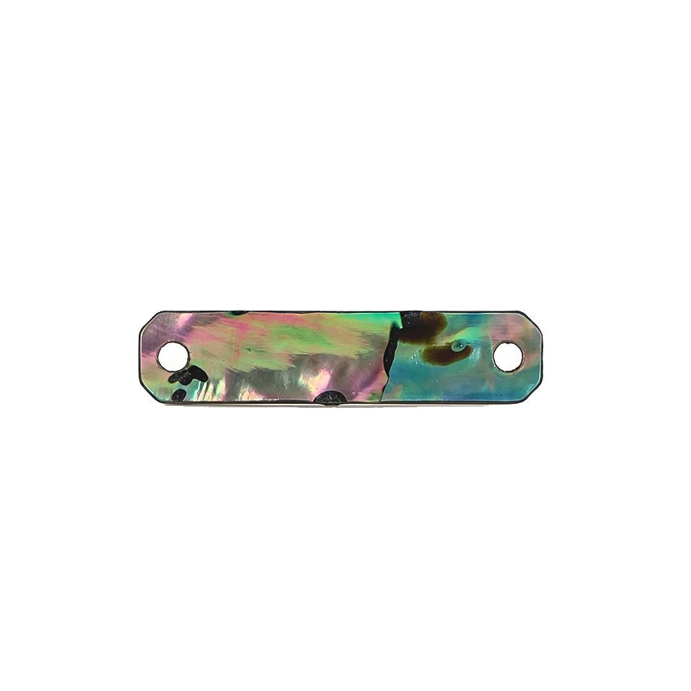Natural Abalone Shell Bar Connector 24mm Double Hole Iridescent Paua Pendant DIY Jewelry Making Bracelet Necklace 5mm