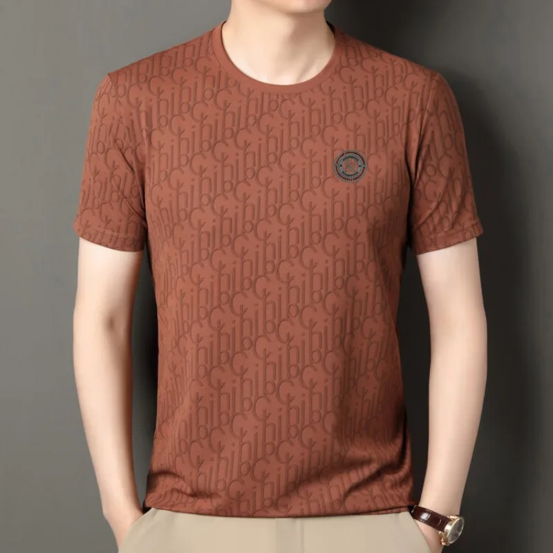 Nieuwe Heren Ronde Hals Casual Slim Fit Bedrukt T-Shirt Met Korte Mouwen Voor De Zomer Van 2024 Herenkleding