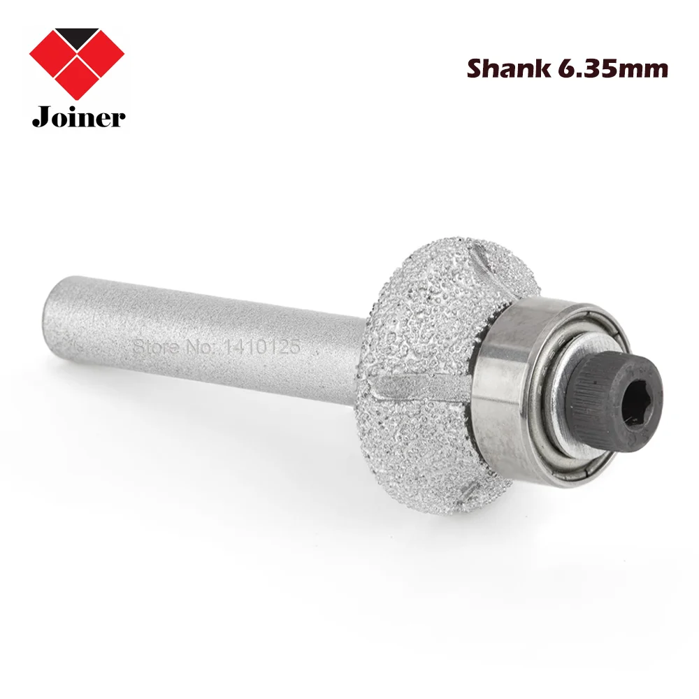 

Brazed Diamond Router Bits Radius 3mm 6mm with 6.35mm 1/4" Shank for Stone Router Cutter Granite Marble Edge Engraving Tools