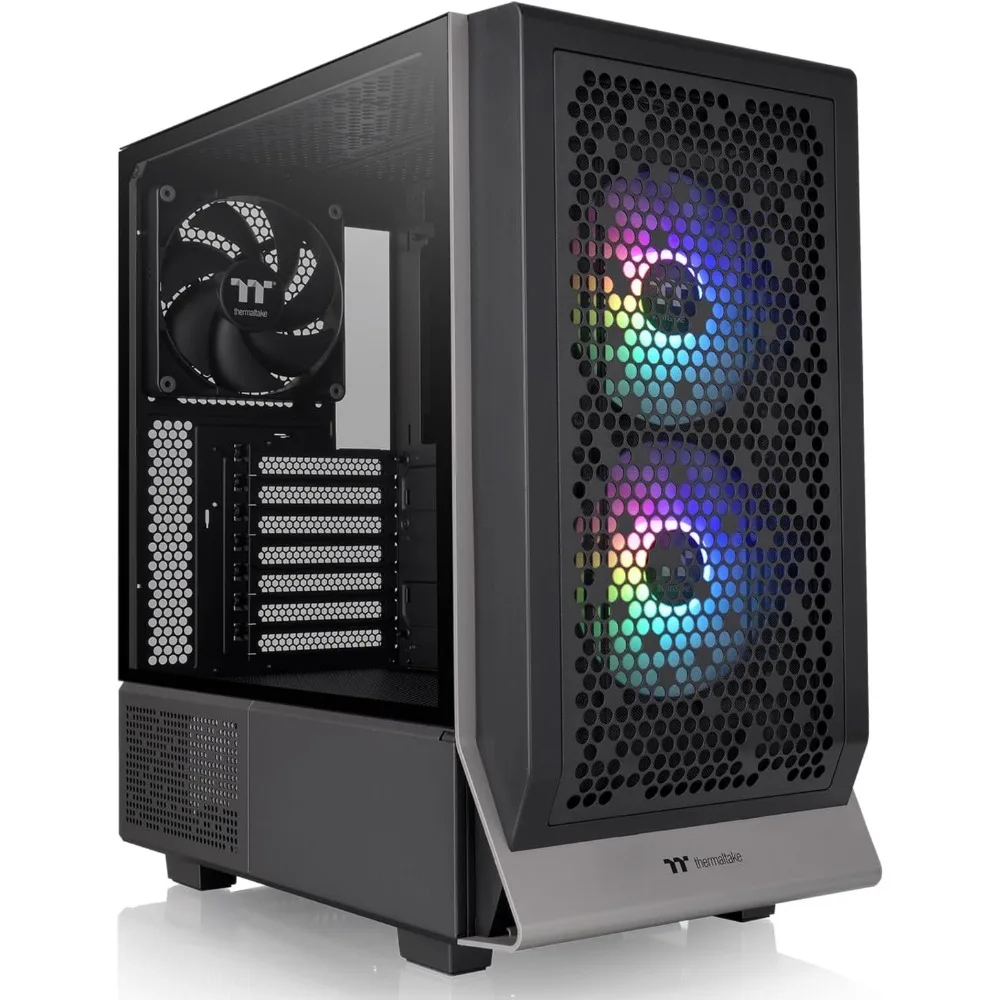 

300 Black Mid Tower E-ATX Computer Case with Tempered Glass Side Panel; 2xCT140 ARGB Fan Preinstalled CA-1Y2-00M1WN-00