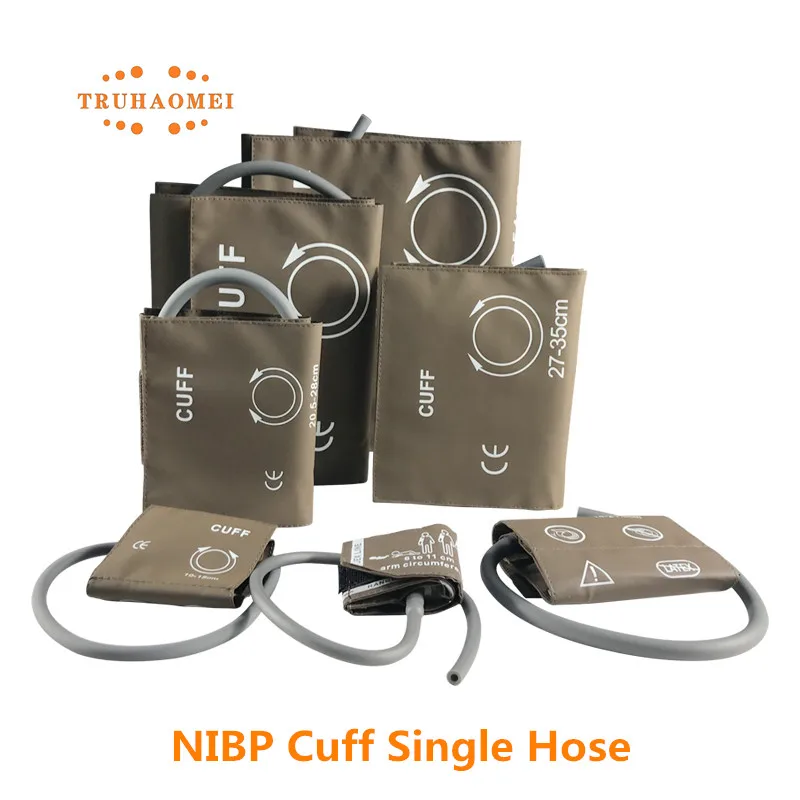 7 Sizes Neonate Pediatric Child Adult Single Tube Reusable Blood Pressure Nibp Cuff Brown Color For One Hose Patient Monitor