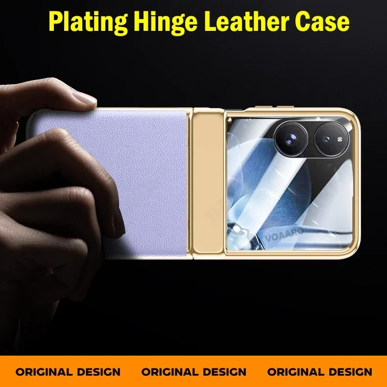 Plating Hinge Funda for Xiaomi Mix Flip Case Luxury Leather Cover for Xiaomi Mix Flip Hinge Protection Case & Small Glass Film