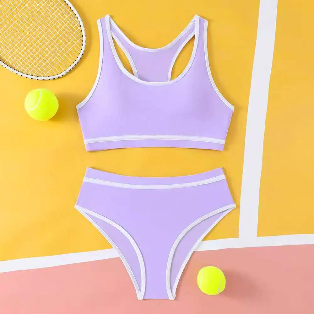 2026 Sporty High Waist Bikini Girls Swimsuit Kids Swimwear Female Children Bathers Bathing Swimming Swim Suit Beachwear view 3