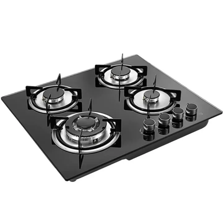 Factory Direct Sale 4500w with Ce Certificate Tempered Glass Panel Four-burner Gas Stove