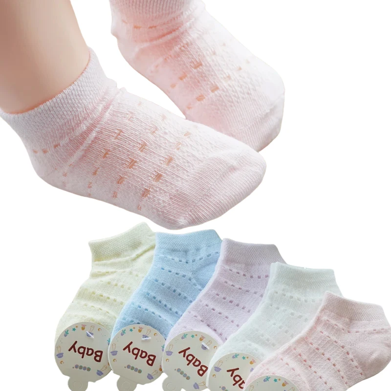 5 Pairs/lot Summer Kids Boys Girls Hollow Out Hole Ankle Socks Breathable Soft Mesh Cotton Low-cut Socks everyday Socks children