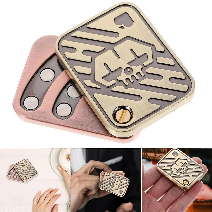 فيدجيت سبينر بوب حل جيروسكوبي ببصمة الإصبع لعبة بطاقة دفع لتقليل الضغط، ألعاب من الفولاذ المقاوم للصدأ هدايا للبالغين