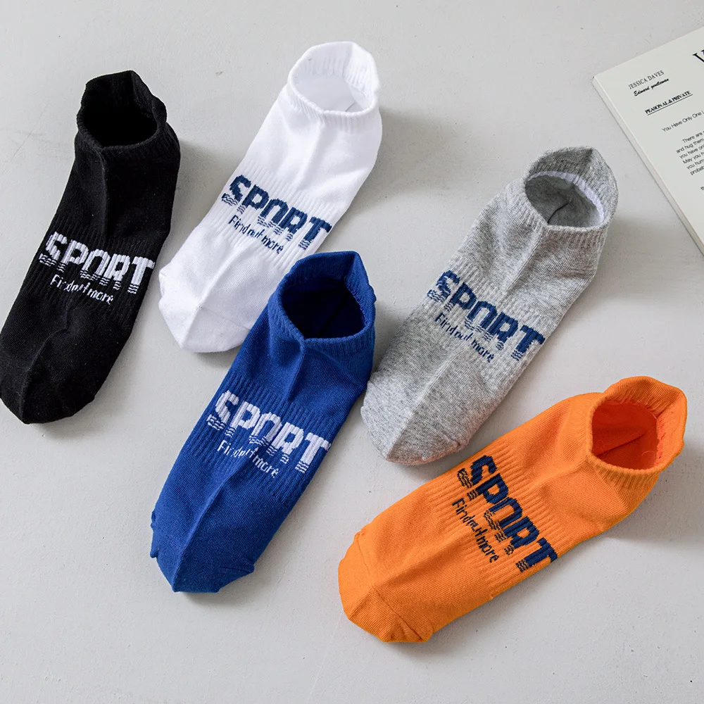 HSS Men\'s Socks Summer Thin Sweat-wicking Odor-resistant Running Sports Socks Klein Blue Color Ankle Short Tube Socks 5Pairs/Lot