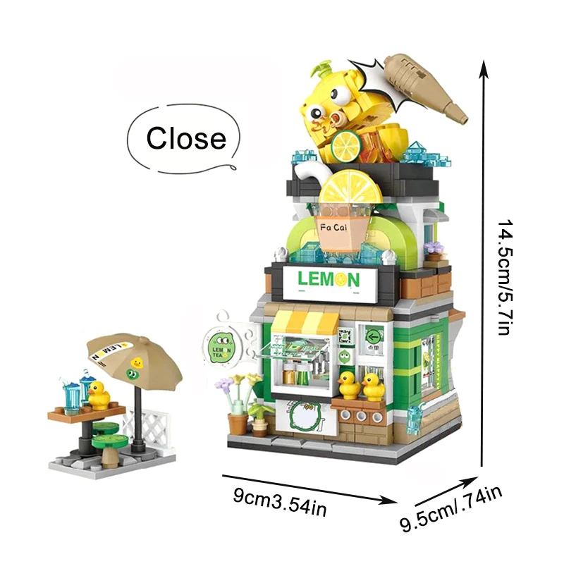 مجموعة مكعبات بناء المتجر الإبداعي لتقوم بها بنفسك نموذج شارع المدينة جزيئات صغيرة تجميعها الطوب ألعاب الأطفال هدايا المفروشات المنزلية