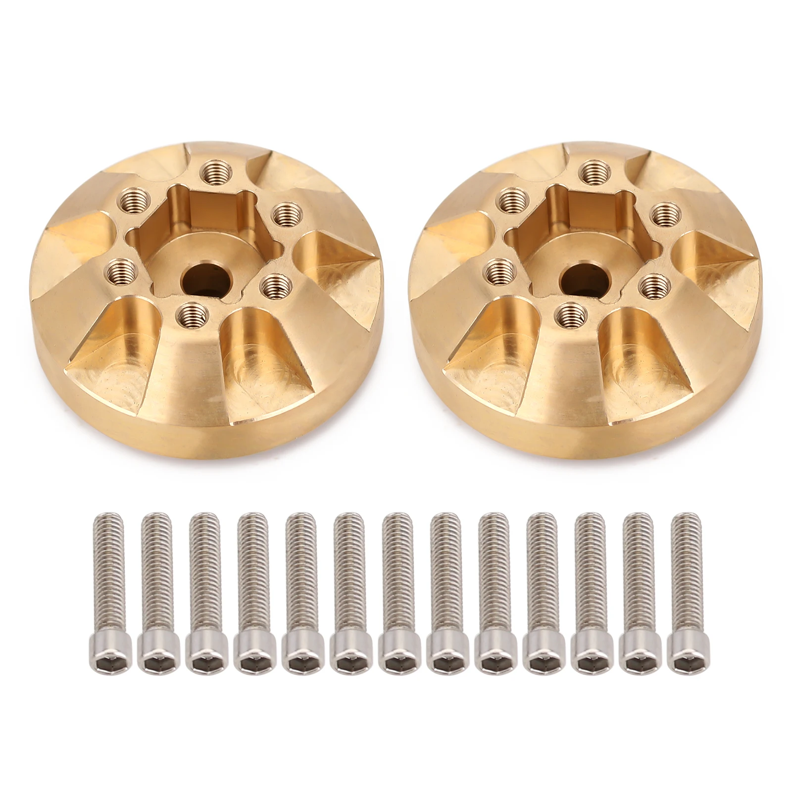 INJORA Heavy Brass 55g/pcs 12mm Wheel Hex Hub Fit 1.9 2.2 Wheel Rim for 1/10 RC Crawler Car Axial SCX10 90046 TRX4