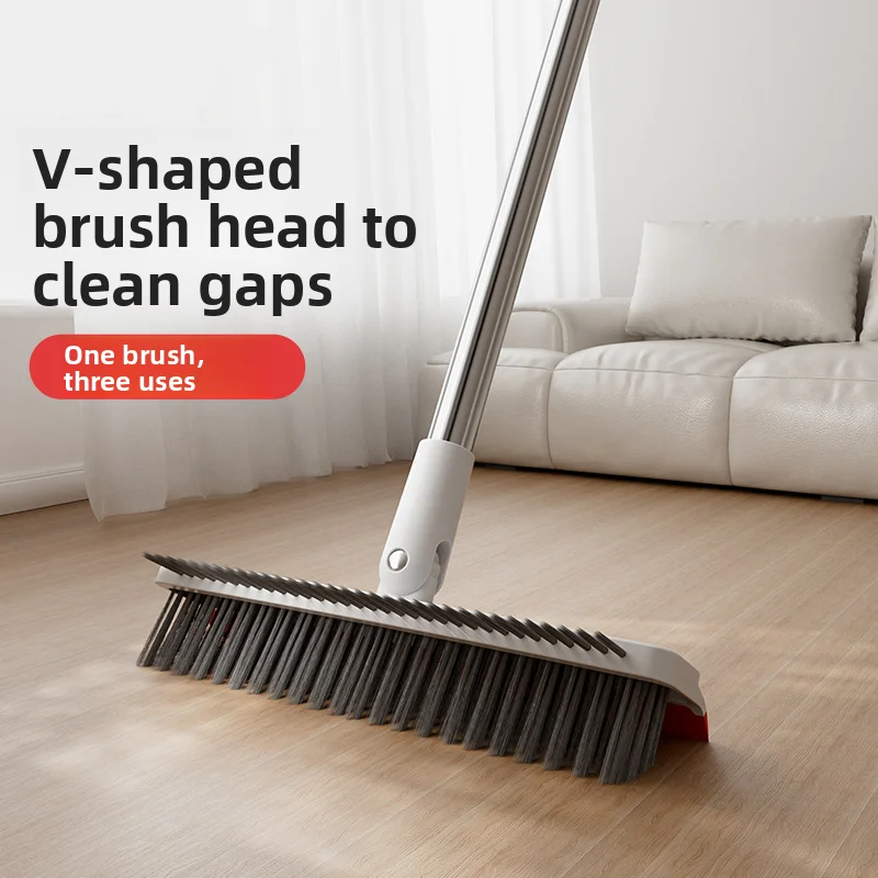 Heavy Equipment Scraper - 3-in-1 Floor Scrub Brush with Long