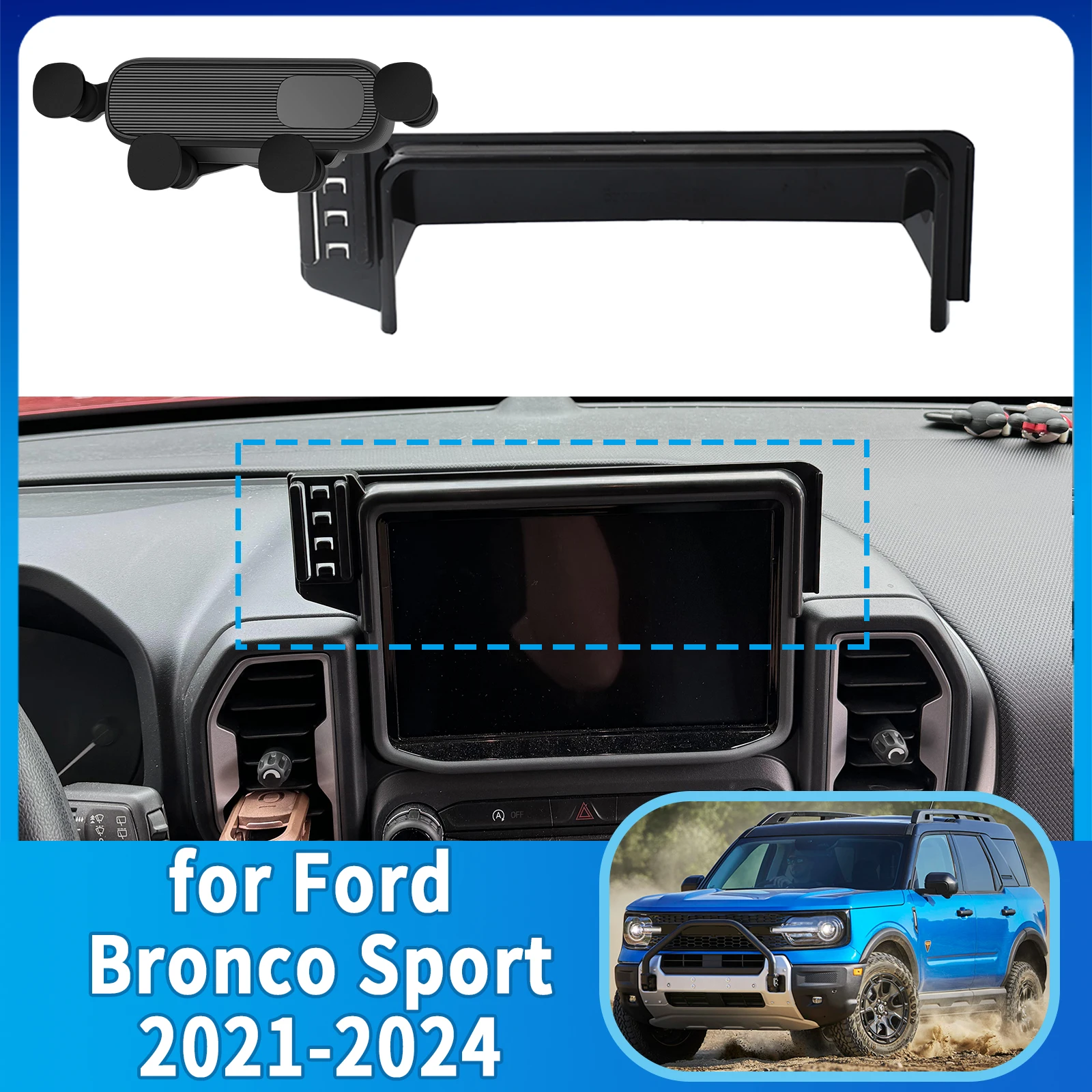 

fit for Ford Bronco Sport 2021 2022 2023 2024 Phone Holder, Dashboard Screen Mount Bracket Easy Installation​​ Car accessoires