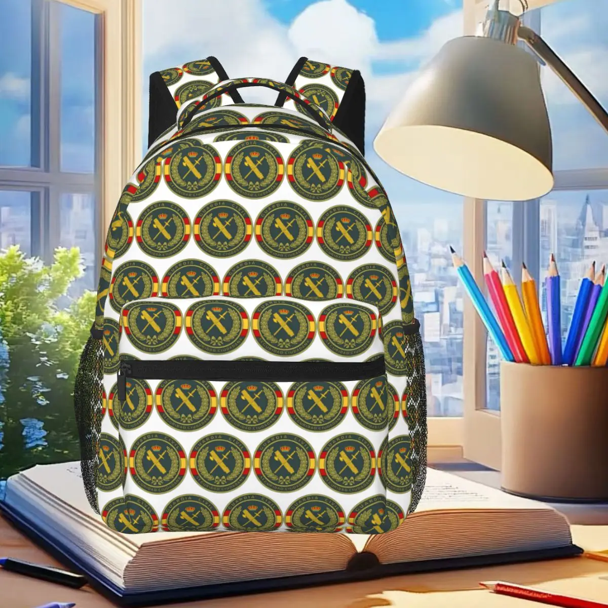 Emblem Of The Spanish Civil Guard Backpack Student Boys Girls BookBag Children School Bag Computer Shoulder Bags for Men Women