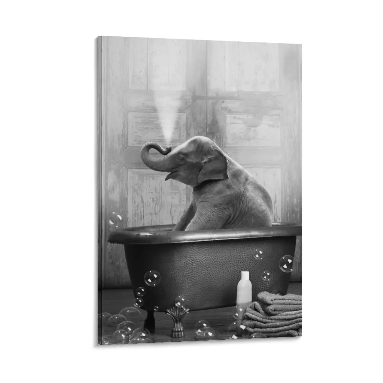 

Elephant in Bathtub Canvas Painting Luxury living room decoration room decorations anime room decor wall art canvas painting