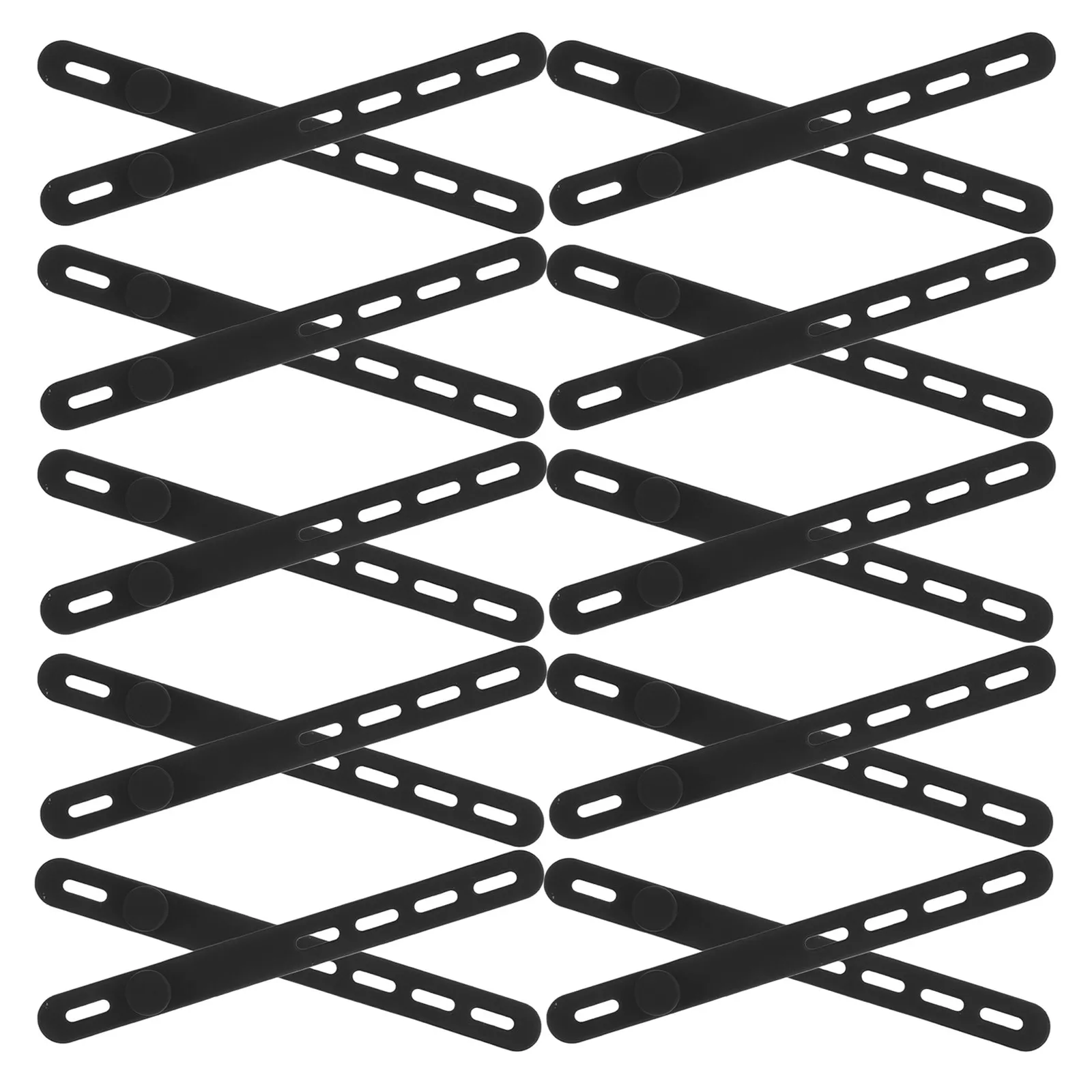 40Pcs Desk Cable Organizer Silicone Reusable Ties Elastic Adjustable Cord Wrap for Chargers Earphones Data Cables Black