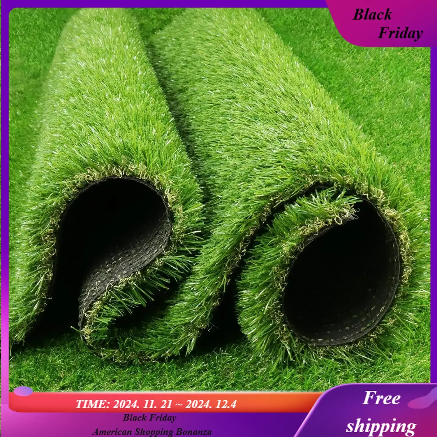 Artificial Turf Grass  ，Pile Height Synthetic Grass Rug with Drainage, Outdoor Indoor Realistic Fake Grass Carpet