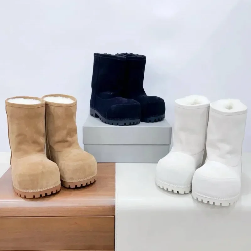 CICIYANG 2025 New Long Tube Snow Boots for Women Big Head Comfortable Winter Boot for Women\'s Thick Warm Cotton Shoes for Female