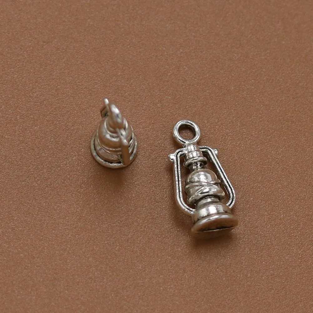 

10Pcs Vintage Charm Pendants Alloy Lantern Charms for Jewelry Making DIY Necklace Bracelet Accessory Silver Design