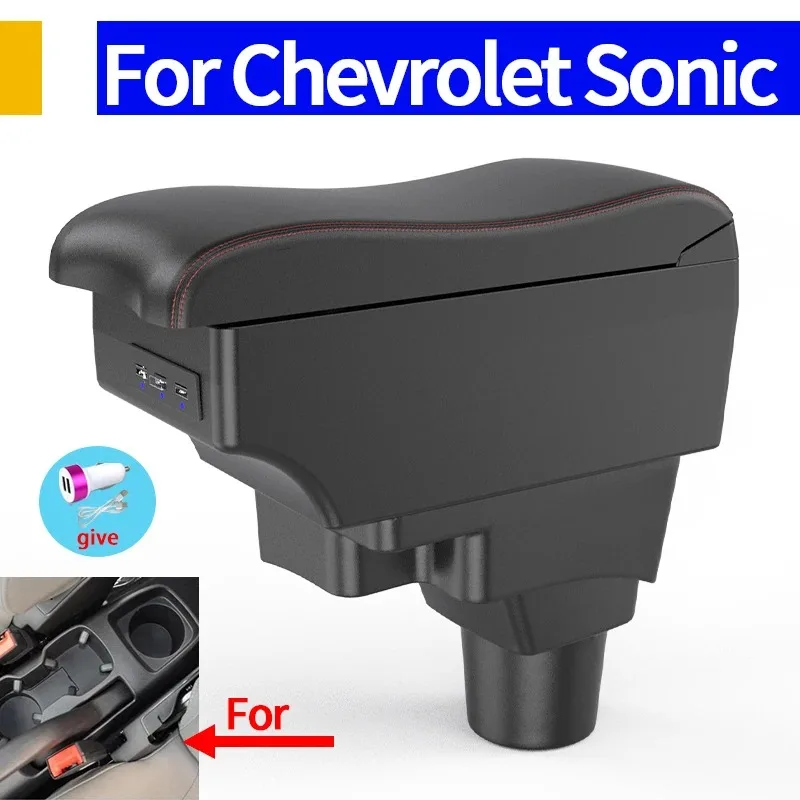 

For Chevrolet Sonic Armrest Box For Chevrolet Aveo Car Armrest Car Retrofit parts Interior Storage Box Auto parts