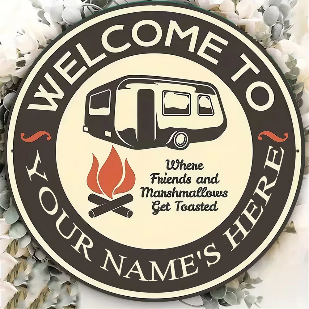 Custom Camping Aluminum Tin Sign 8x8
