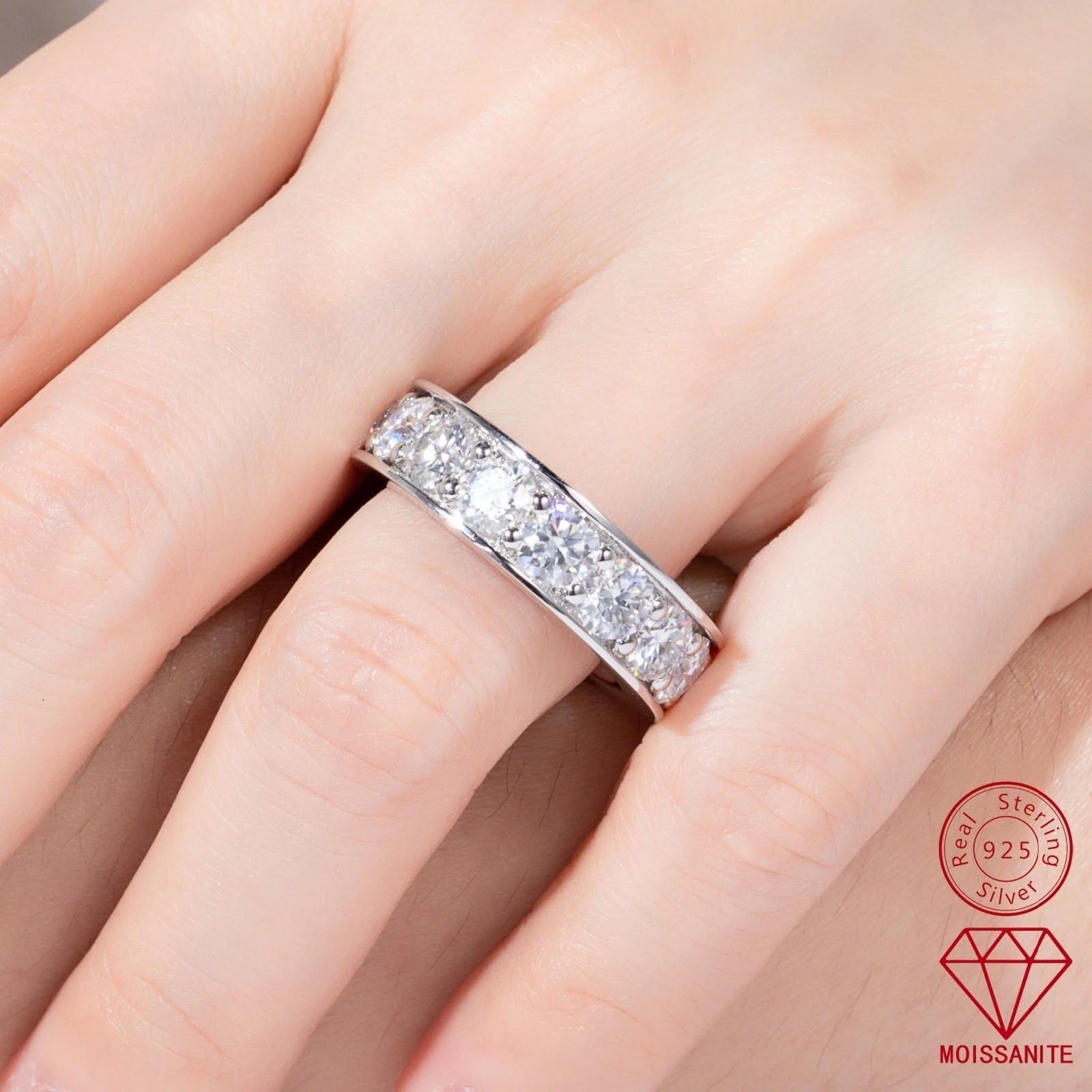 

Carnica Luxury 925 Sterling Silver Real Moissanite Ring D Color 3.5mm for Women GRA Diamond Wedding Jewelry Gift Fashion Hot New