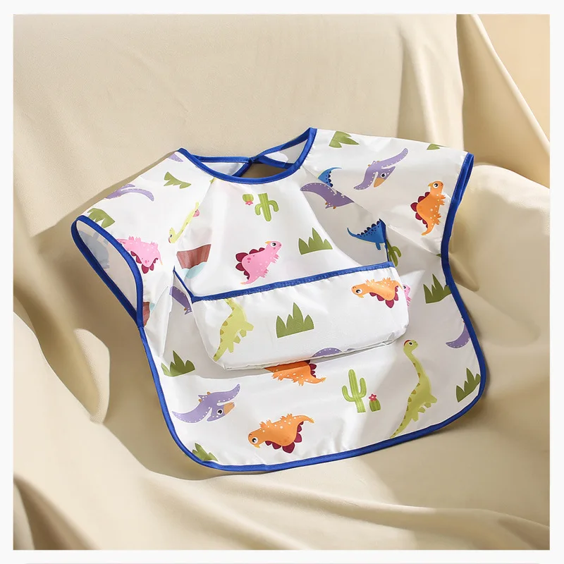 Short Sleeve Waterproof Baby Bibs Apron For Baby Kids Soft Feeding Bib Summer Baby Stuff Feeding Girls Boys Bibs Burp Cloths New