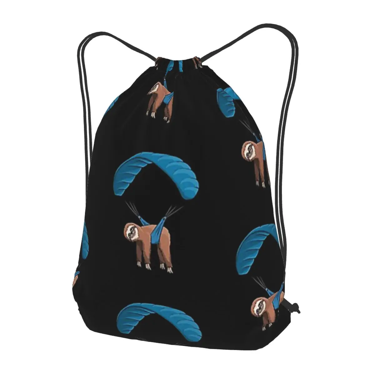 Paragliding Flying Sloth Skydiving Paraglider Backpacks Multi-function Drawstring Bundle Book Bags for Travel Students