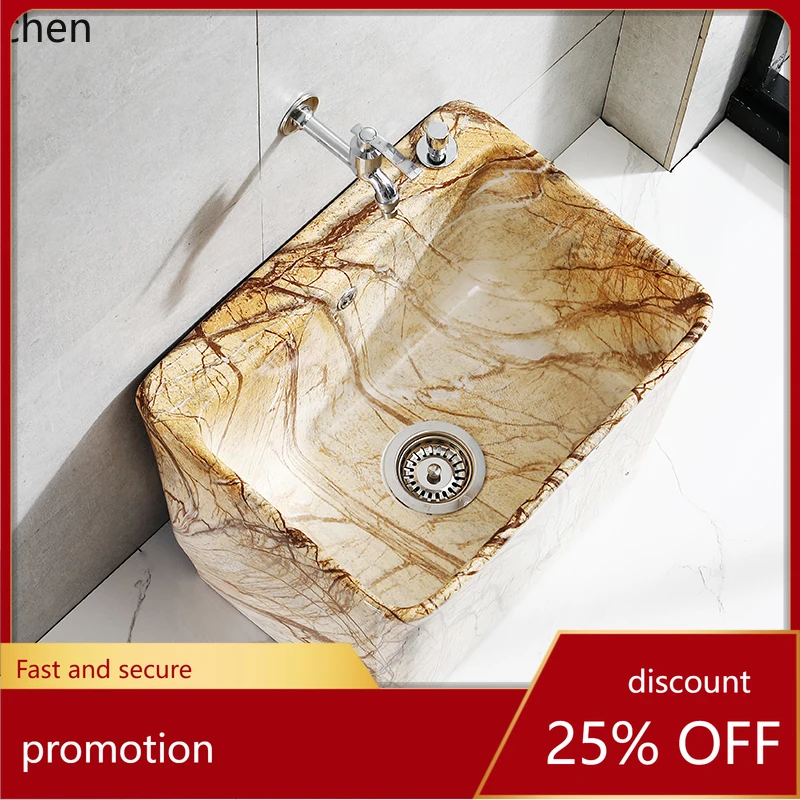 

HT ceramic retro mop pool floor-to-ceiling outdoor courtyard mop basin slot