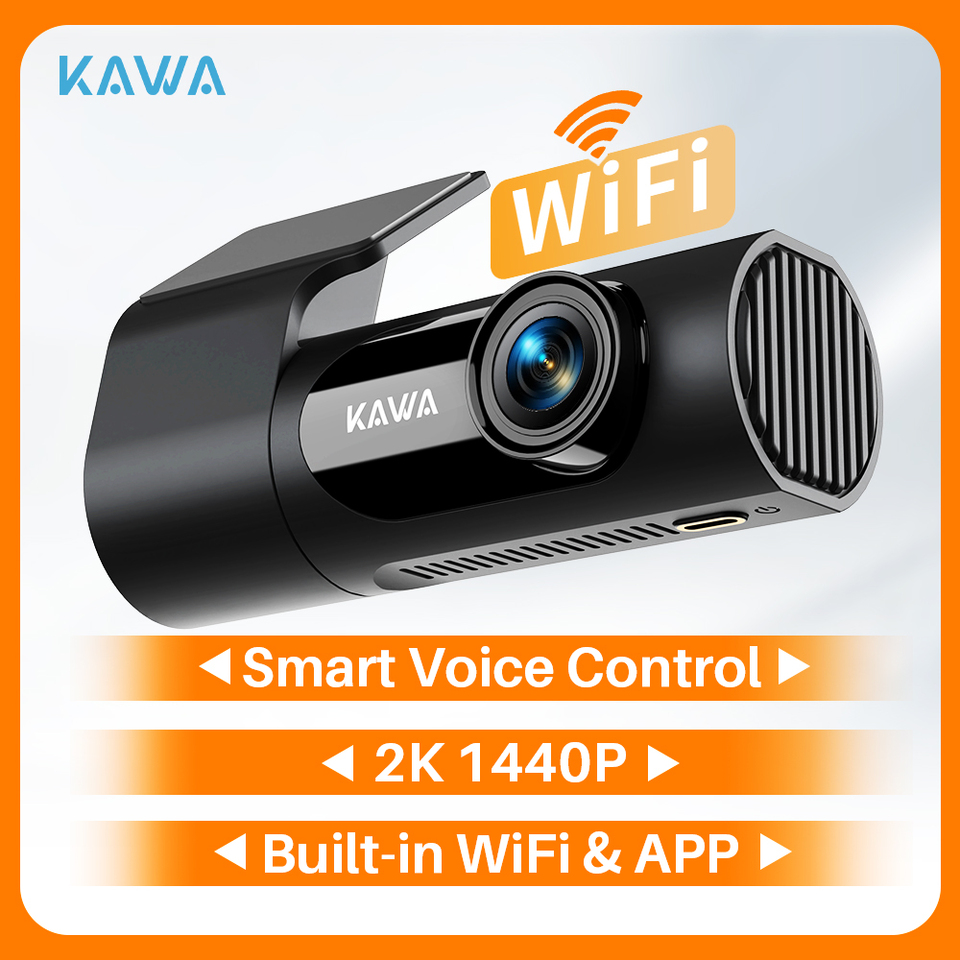  1440P KAWA Car DVR D6 Dash Cam 2K Video Recorder WiFi/App/Voice Control Dash Camera WDR G sensor Night Vision Hidden Dashcam 
