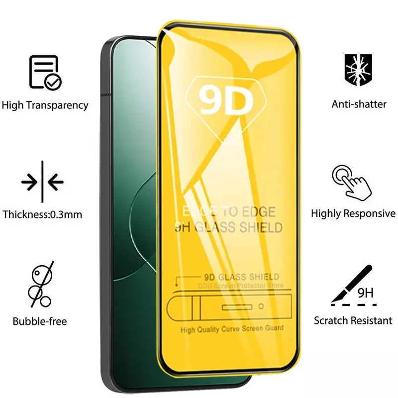 Protetor de Tela para Xiaomi, 9D Tempered Glass, Redmi Note, 13T, 12T, 10T, 9T, 11T, Poco X3, F3, M4, M3, M5, f5 pro, PCes 4