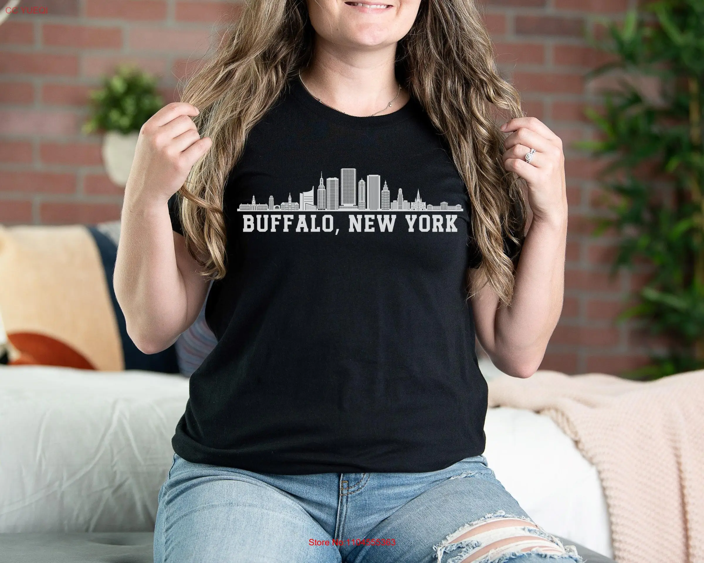 

Футболка Buffalo New York в стиле ретро, сувенир Skyline USA, дорожная футболка с длинными или короткими рукавами
