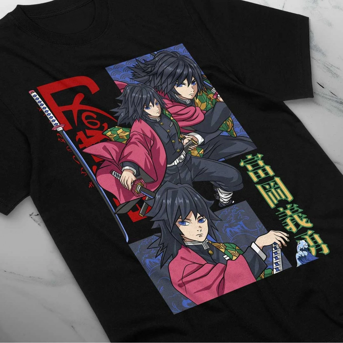 Ghost Annihilation Blade Anime Comic Water Column Volunteer T-Shirt Printed Street Fashion Pure Cotton Men Summer Short Sleeves