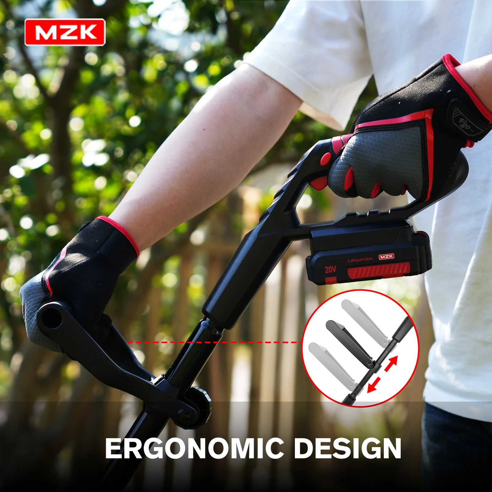 MZK 20V Cordless Tiller Cultivator With Steel Tines, 10-inch Wide Battery Powered Garden Cultivator, 360RPM Electric Tiller For Lawn/Gardening/Soil Cultivation(2 * 4AH Battery&Charger Included) view 6