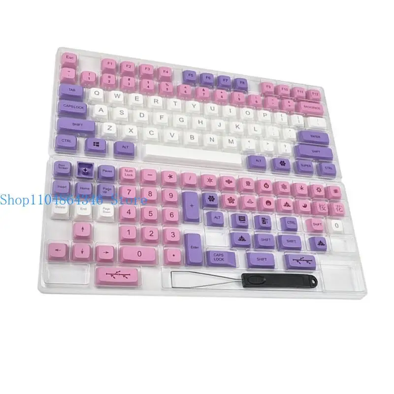 

5asd PBT Keycap Set Dye Subbed ZDA Height Keycaps for 134Keys for Mechanical Keyboard