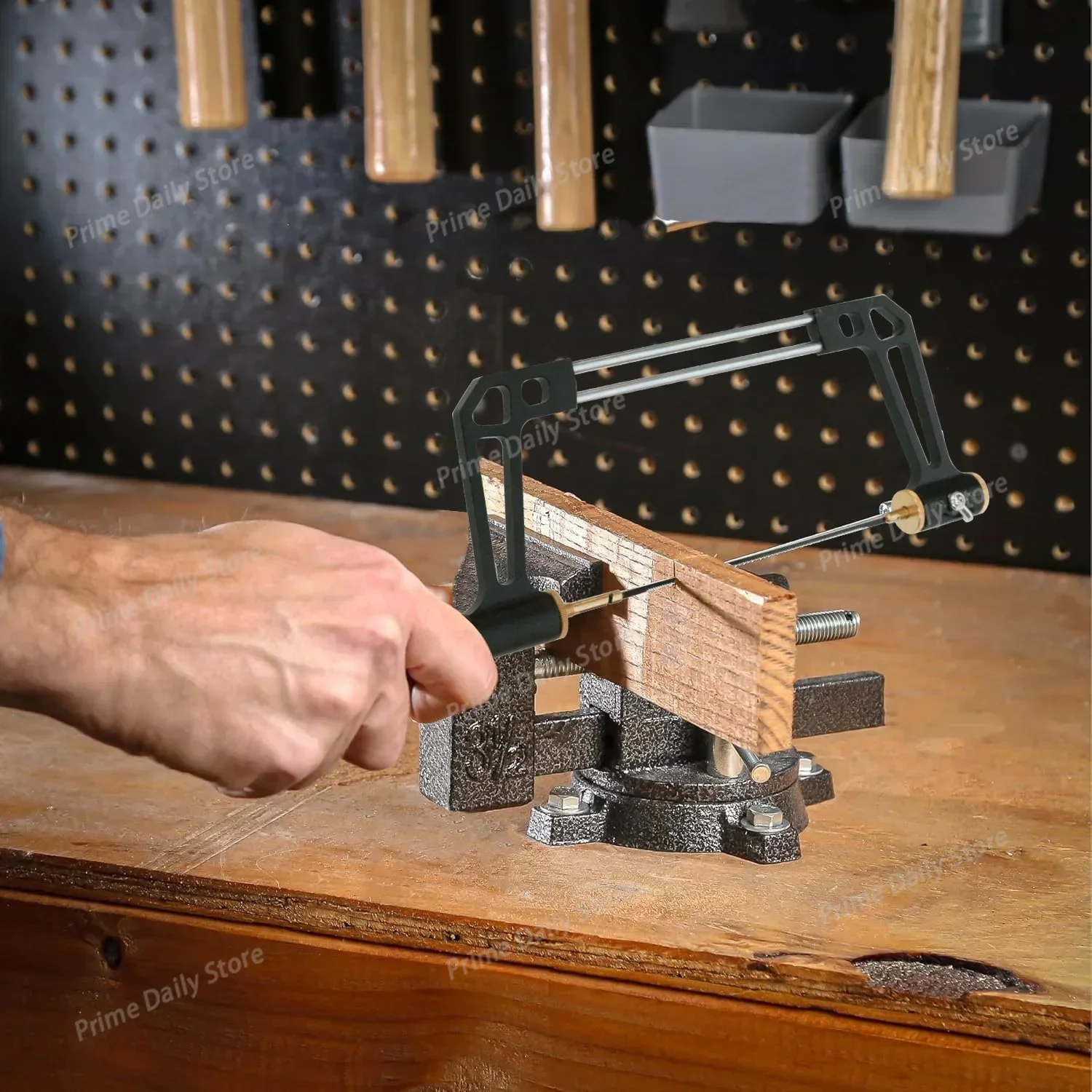 Aluminum‑Frame Coping & Fret Saw Kit with 3 Replacement Blades Multi‑Purpose Hand Tool for Wood Plastic Metal Workpieces
