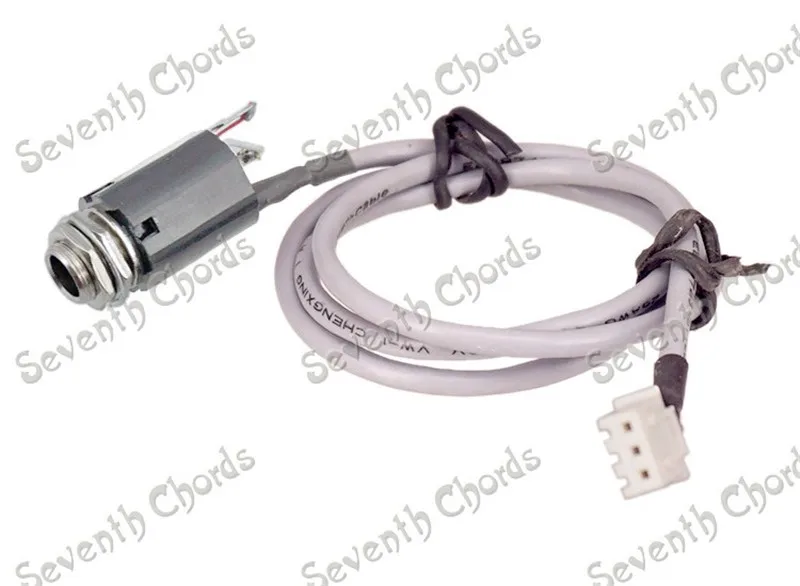 Ersatz-Piezo-Tonabnehmer für Akustikgitarre, Anschlusskabel, 3-poliger Stecker und 6,35-mm-Ausgang/Eingangsbuchse, Gitarrenzubehör – Detail 1