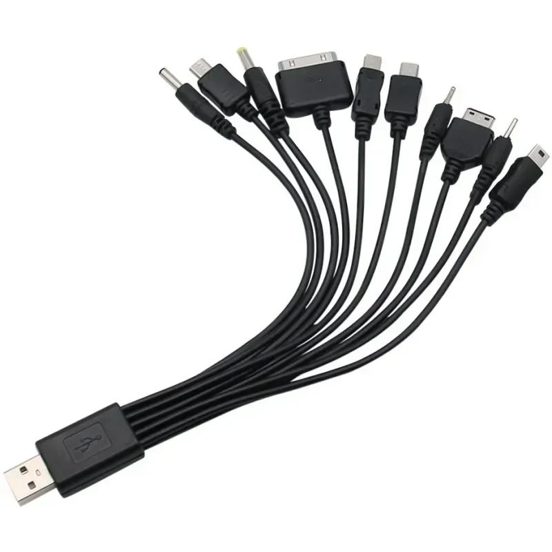 Cables USB multifuncionales, cargador 10 en 1 para iPod, Motorola, Nokia, Samsung, Sony Ericsson, Cables de datos electrónicos de consumo