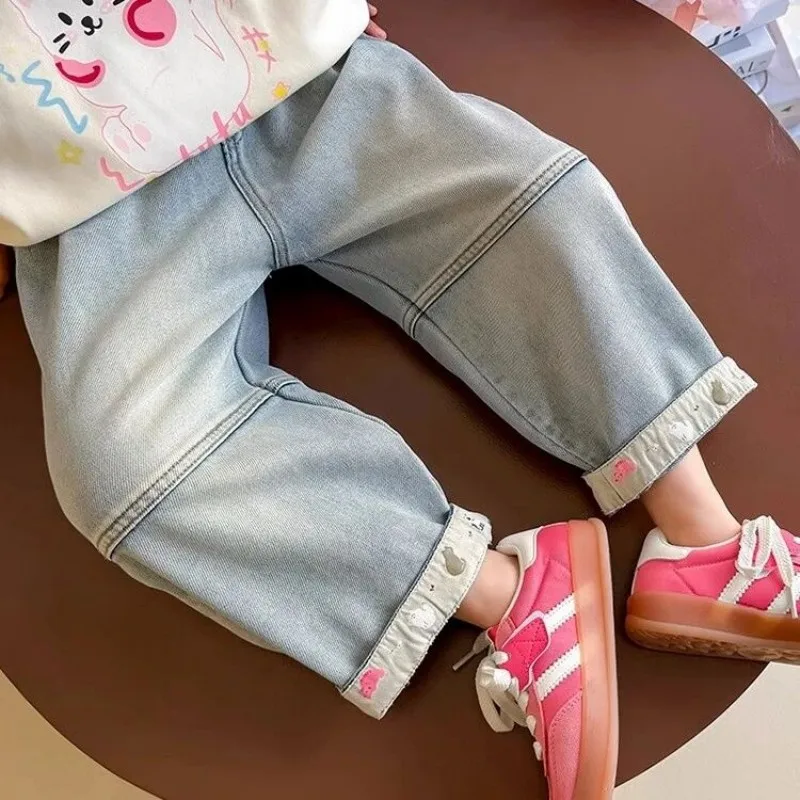 Enfants fille jean pantalon excellente qualité coton nouveau décontracté enfants pantalon bébé enfant en bas âge vêtements confortables