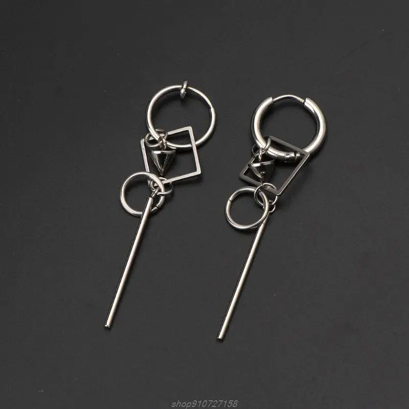 Personalized Long Tassel Pendant Drop Earrings Punk KPOP Boys Korean Earrings Hip Hop Stainless Steel Earrings AR18 22 Dropship